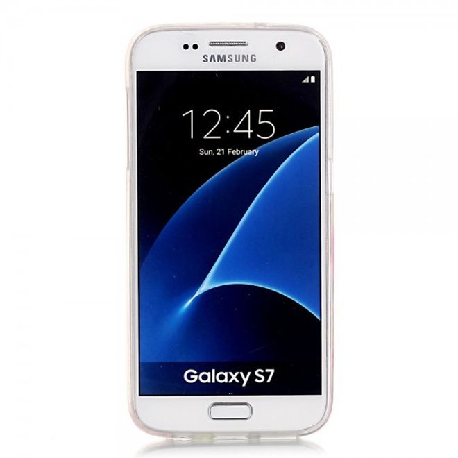 Samsung Galaxy S7 Handyhülle - TPU Soft Case - Gänseblümchen und Schmetterlinge