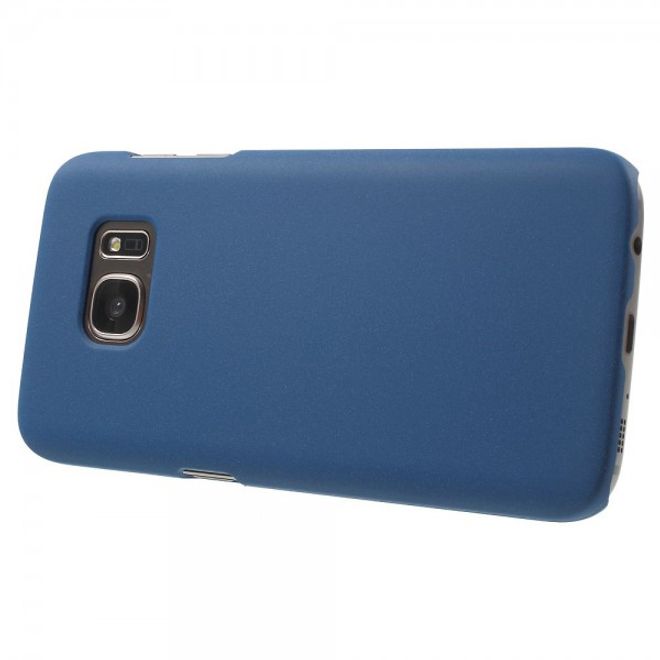 Samsung Galaxy S7 Hart Plastik Case Handyhülle mit sandartiger Oberfläche - dunkelblau