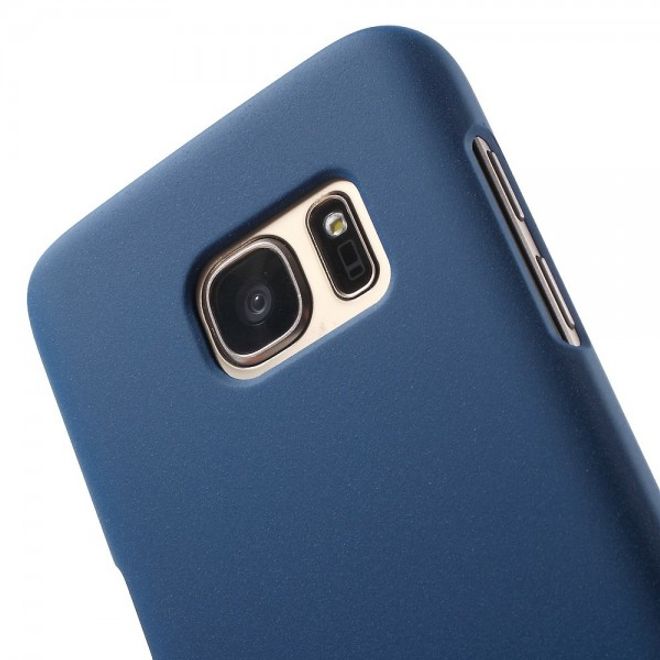 Samsung Galaxy S7 Hart Plastik Case Handyhülle mit sandartiger Oberfläche - dunkelblau