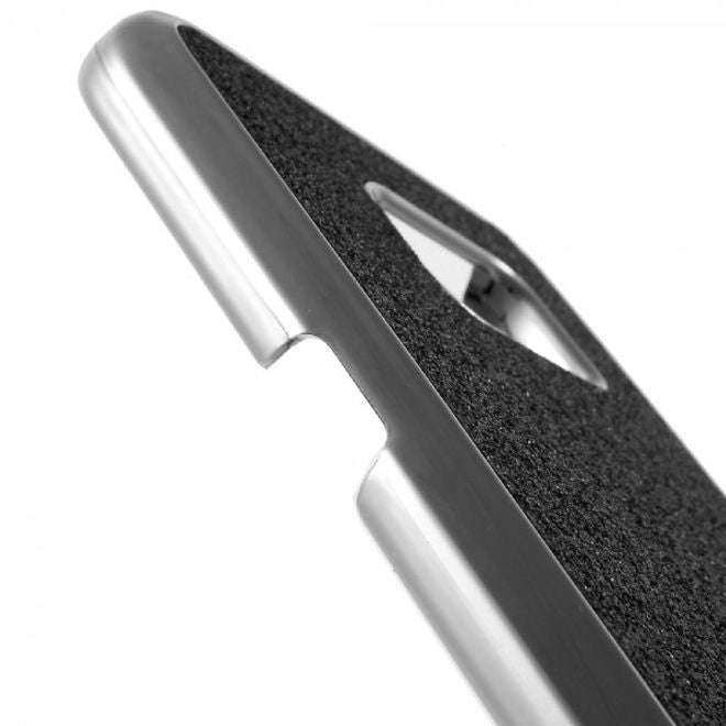 Samsung Galaxy S7 Hart Plastik Case Hülle mit lederartiger Oberfläche und Glitzerstaub - schwarz