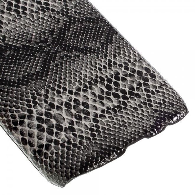 Samsung Galaxy S7 Hart Plastik Case Hülle mit lederartiger Oberfläche und Schlangenmuster - schwarz