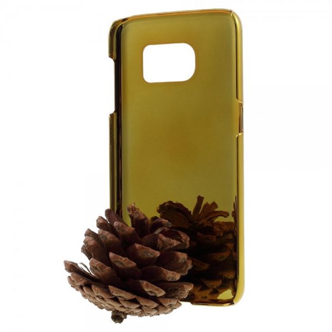 Samsung Galaxy S7 Hart Plastik Case Hülle mit lederartiger Oberfläche und Fussballmuster - schwarz