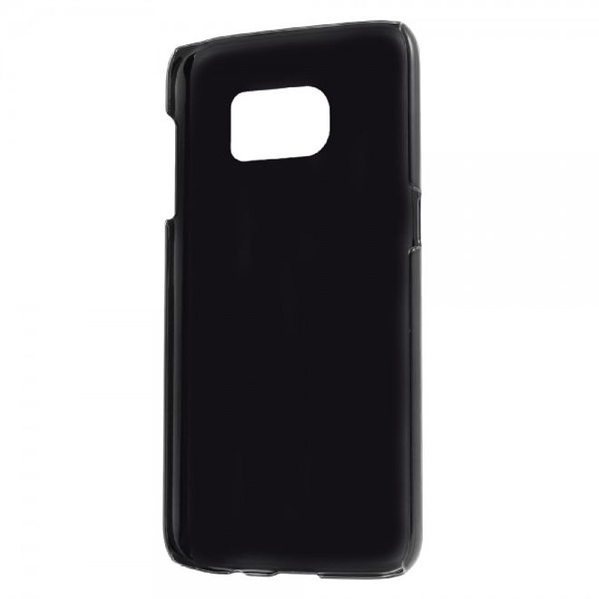 Samsung Galaxy S7 Hart Plastik Case mit lederartiger Oberfläche und Litchitextur - schwarz