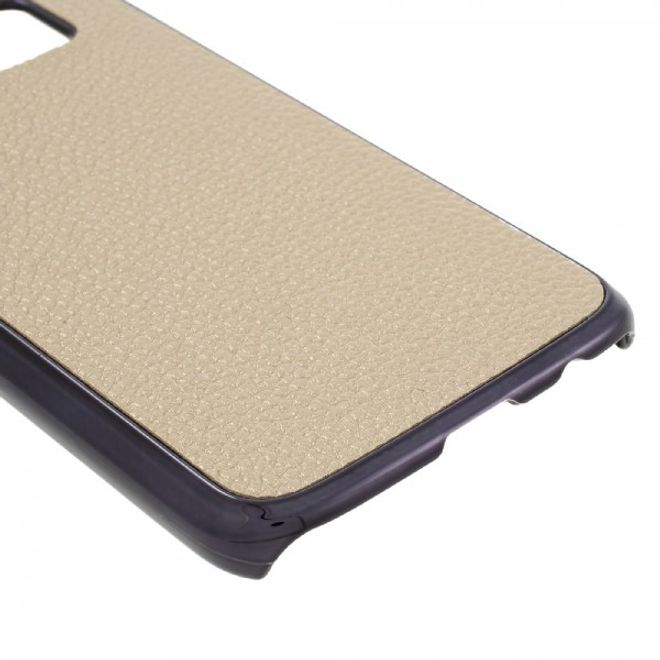 Samsung Galaxy S7 Hart Plastik Case mit lederartiger Oberfläche und Litchitextur - champagnerfarben