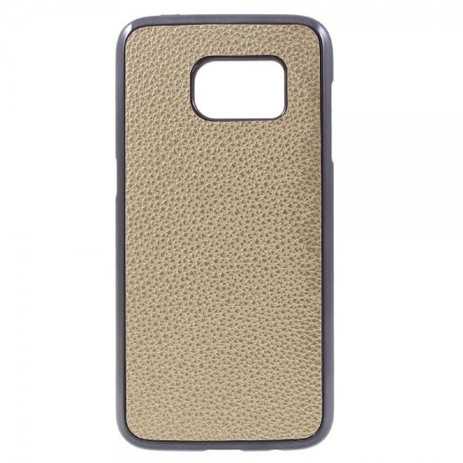 Samsung Galaxy S7 Hart Plastik Case mit lederartiger Oberfläche und Litchitextur - champagnerfarben