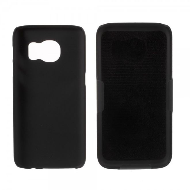 Samsung Galaxy S7 Hart Plastik Case mit Linienmuster und Gurthalterung - schwarz
