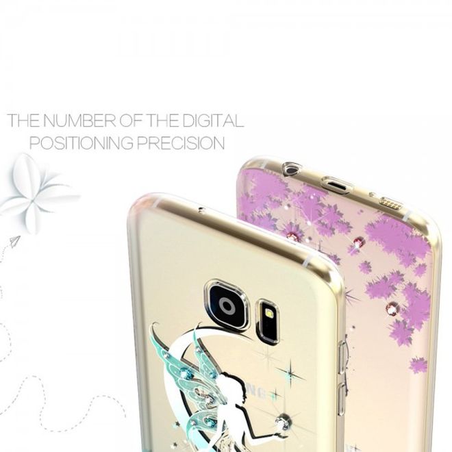 Kingxbar - Samsung Galaxy S7 Elastische Plastik Case Hülle mit Swarovski Elementen und Zauberfee - purpur
