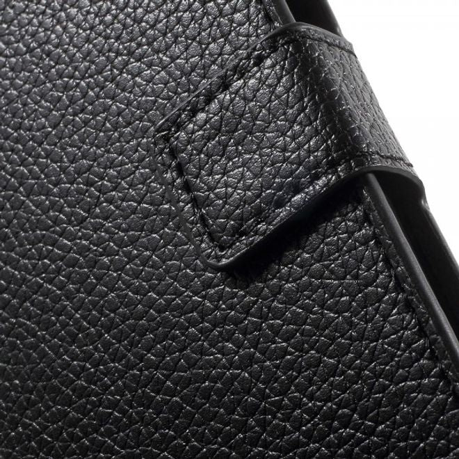 Samsung Galaxy S7 Klassische Leder Cover Case Hülle mit Litchitextur und Standfunktion - schwarz