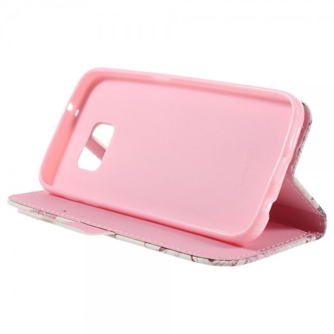 Samsung Galaxy S7 Leder Case Hülle mit Glitzersteinen und zauberhafter Fee