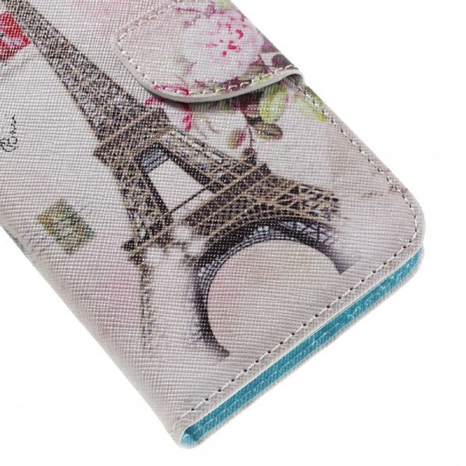 Samsung Galaxy S7 Leder Cover Handyhülle mit Eiffelturm und Postkarten