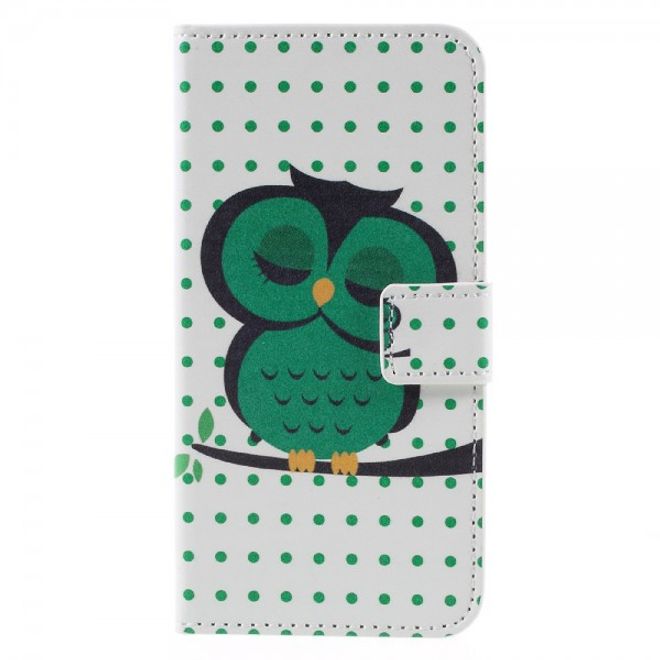 Samsung Galaxy S7 Leder Cover Hülle mit schlafender Eule
