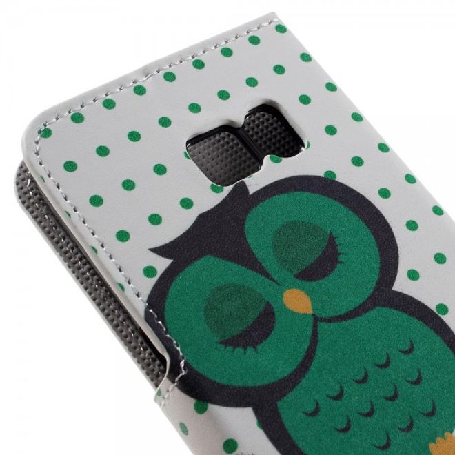 Samsung Galaxy S7 Leder Cover Hülle mit schlafender Eule