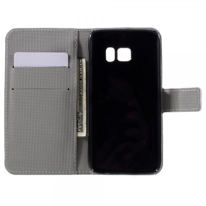 Samsung Galaxy S7 Leder Cover Hülle mit schlafender Eule