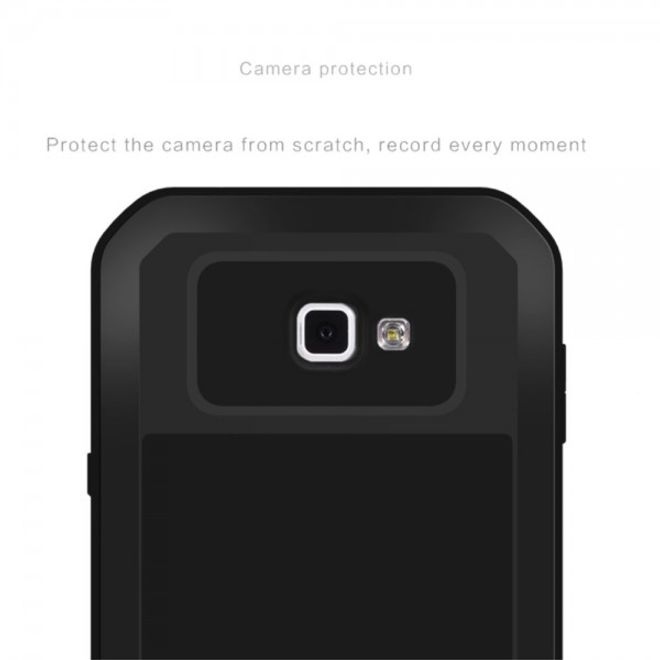 Samsung Galaxy S7 LOVE MEI Ultrarobuste Metall- und Silikon Case Hülle mit integrierter Displayschutz - schwarz