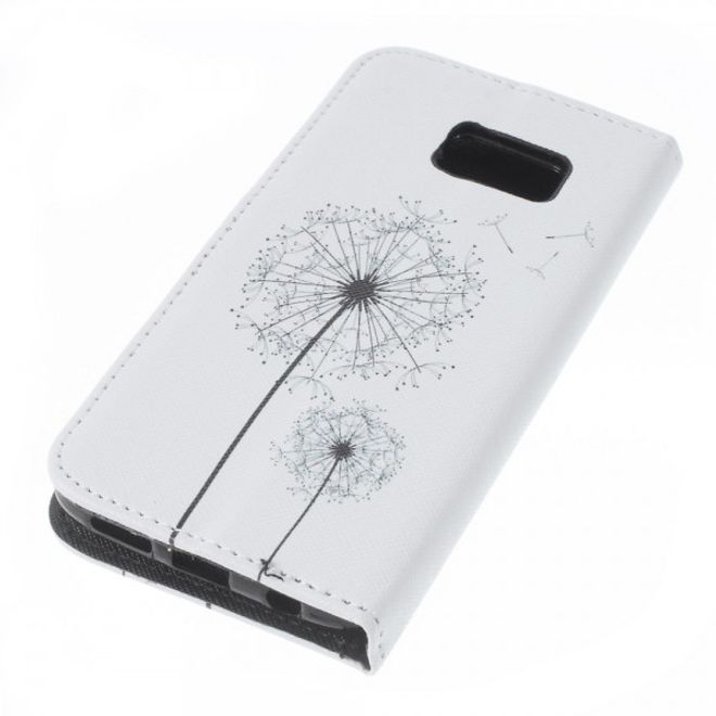 Samsung Galaxy S7 Magnetische Leder Case Hülle mit Löwenzahn