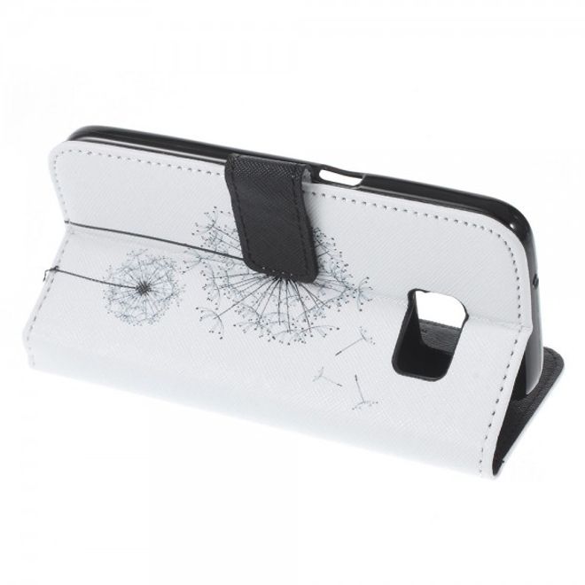 Samsung Galaxy S7 Magnetische Leder Case Hülle mit Löwenzahn