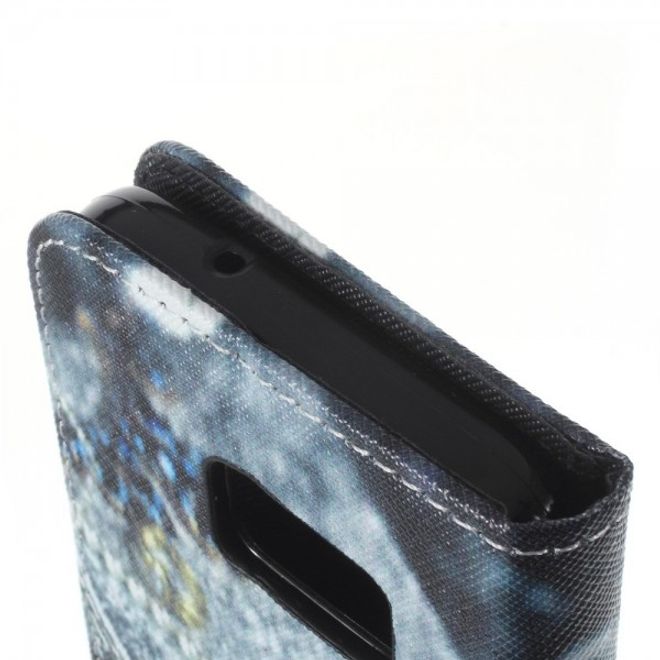 Samsung Galaxy S7 Magnetische Leder Case Hülle mit wunderschönem, blauem Schmetterling