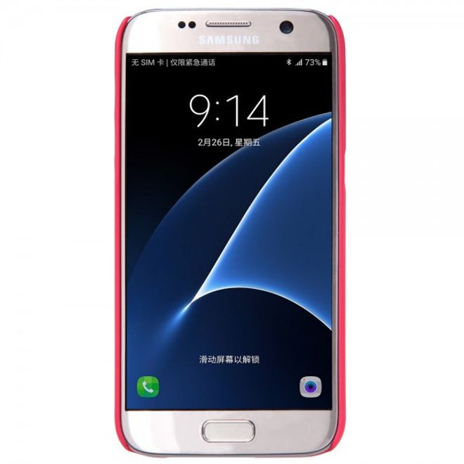 Samsung Galaxy S7 Matte Hart Plastik Case Gummihülle von Nillkin - rot