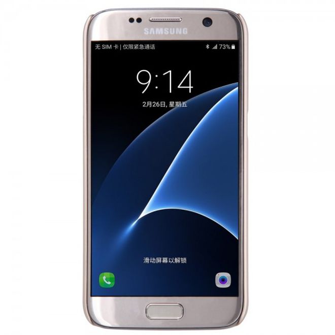 Samsung Galaxy S7 Matte Hart Plastik Case Gummihülle von Nillkin - gold