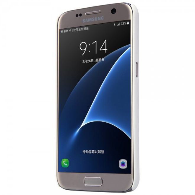 Samsung Galaxy S7 Matte Hart Plastik Case Gummihülle von Nillkin - weiss