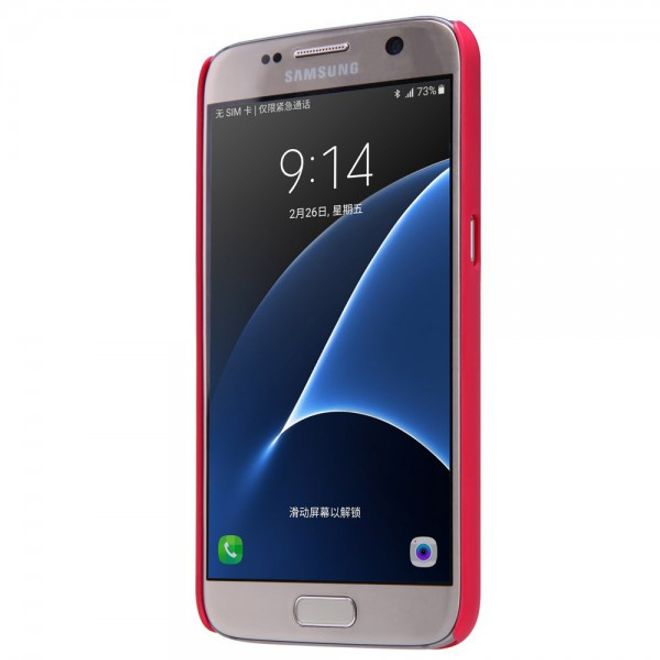 Samsung Galaxy S7 Matte Hart Plastik Case Gummihülle von Nillkin - rot