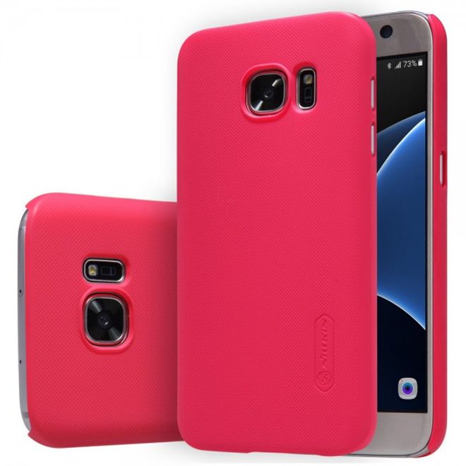 Samsung Galaxy S7 Matte Hart Plastik Case Gummihülle von Nillkin - rot