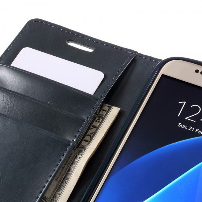 Goospery - Samsung Galaxy S7 Hülle - Handy Bookcover - Bluemoon Diary Series - navy