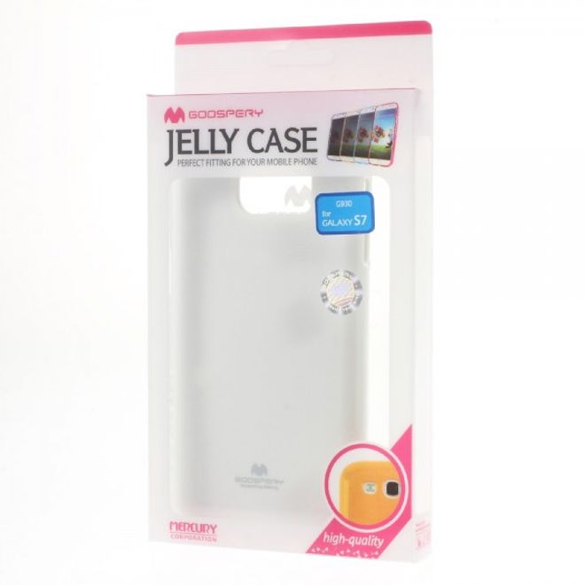 Goospery - Samsung Galaxy S7 Handy Hülle - TPU Soft Case - Pearl Jelly Series - weiss