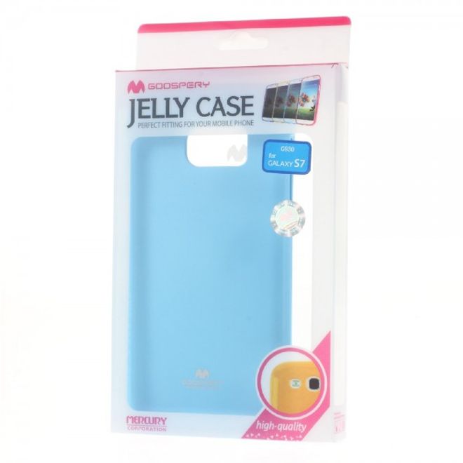 Goospery - Samsung Galaxy S7 Handy Hülle - TPU Soft Case - Pearl Jelly Series - himmelblau