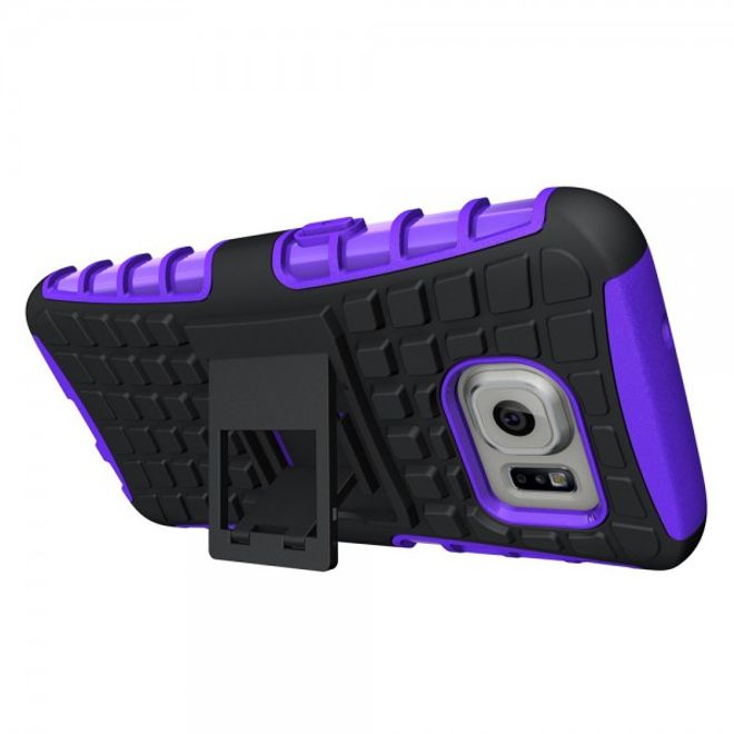 Samsung Galaxy S7 Robuste Hart Plastik Case Hülle mit Kickstand - purpur