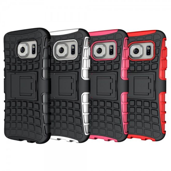 Samsung Galaxy S7 Robuste Hart Plastik Case Hülle mit Kickstand - weiss