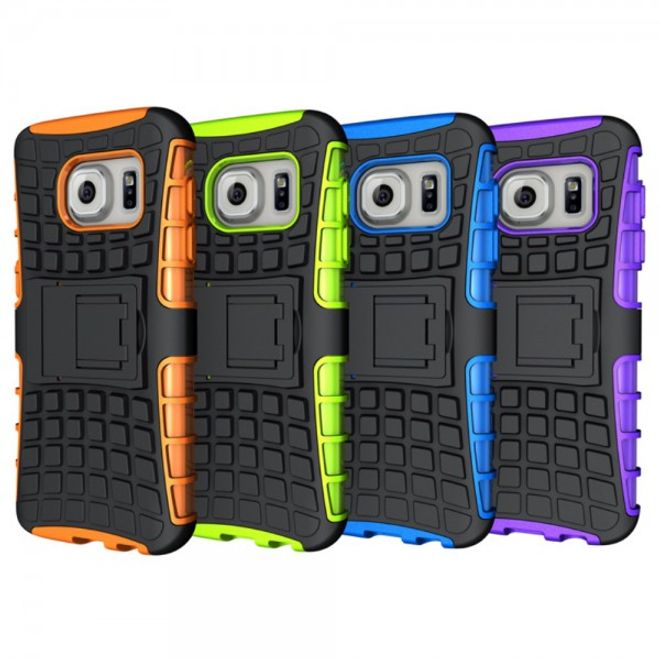 Samsung Galaxy S7 Robuste Hart Plastik Case Hülle mit Kickstand - weiss