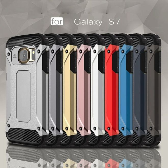 Samsung Galaxy S7 Robuste, stylische Hart Plastik Case Hülle - rosagold