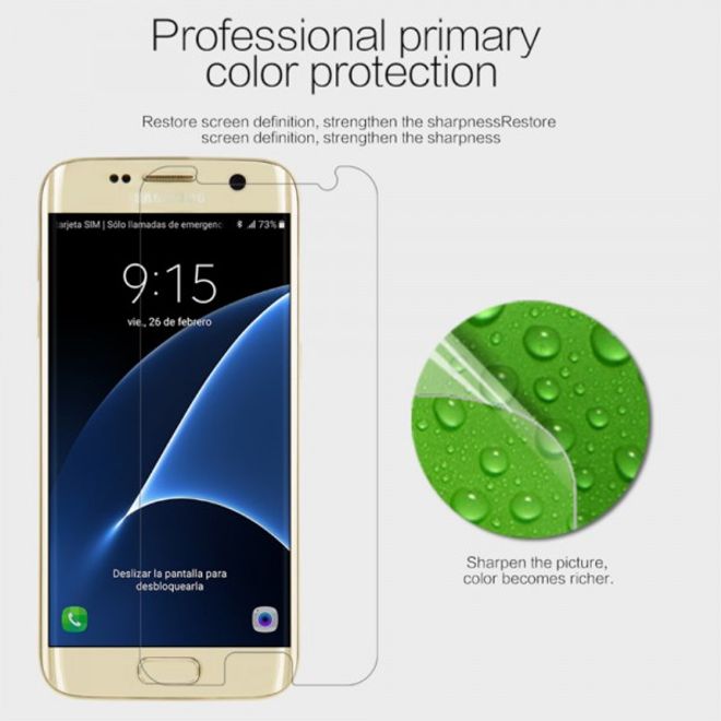 Samsung Galaxy S7 Schutzfolie mit Anti-Fingerabdruck Beschichtung von Nillkin reicht nicht über die ganze Vorderseite