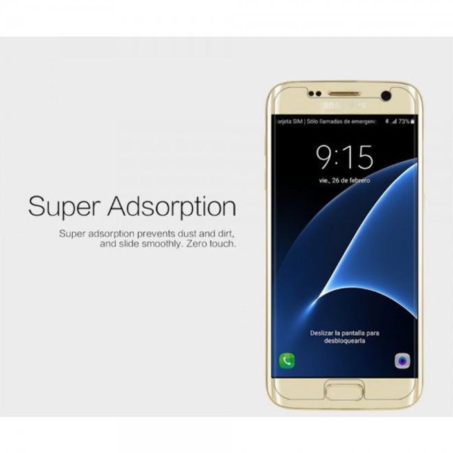 Samsung Galaxy S7 Schutzfolie mit Anti-Fingerabdruck Beschichtung von Nillkin reicht nicht über die ganze Vorderseite