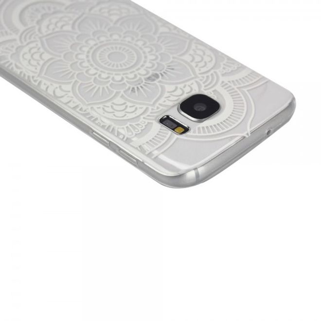 Samsung Galaxy S7 Ultradünne, elastische Plastik Cover Hülle mit grosser Blume