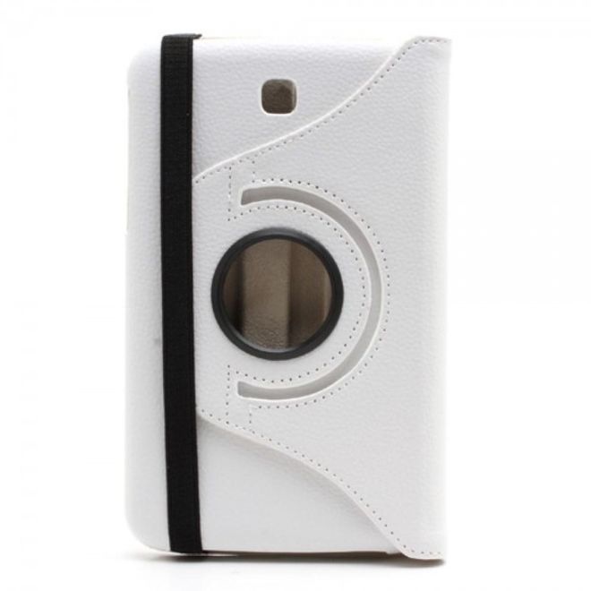 Samsung Galaxy Tab 3 7.0 360° rotierbare Leder Case Tablet Hülle mit Litchitextur - weiss