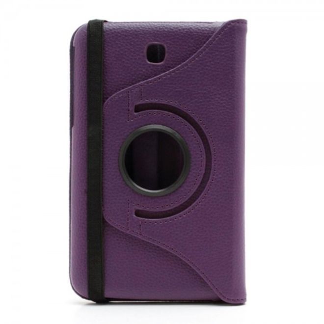 Samsung Galaxy Tab 3 7.0 360° rotierbare Leder Case Tablet Hülle mit Litchitextur - purpur