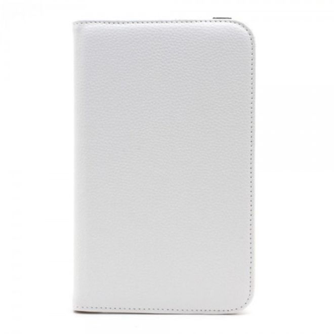 Samsung Galaxy Tab 3 7.0 360° rotierbare Leder Case Tablet Hülle mit Litchitextur - weiss