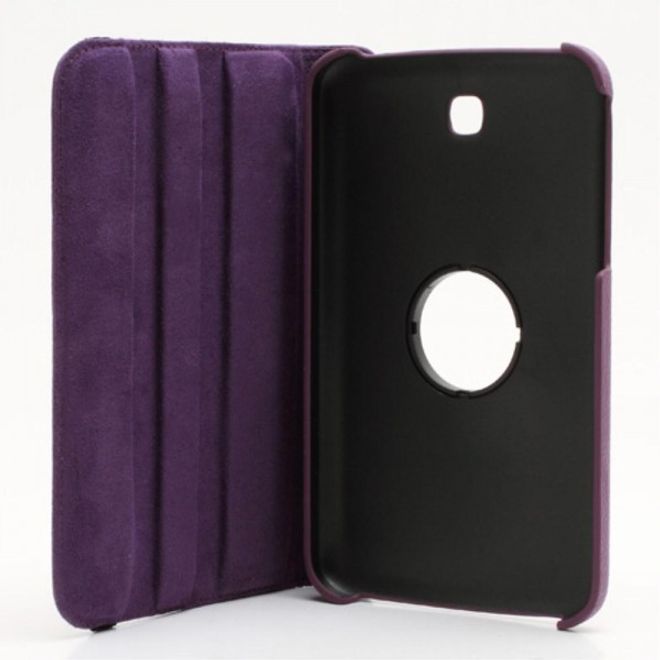Samsung Galaxy Tab 3 7.0 360° rotierbare Leder Case Tablet Hülle mit Litchitextur - purpur