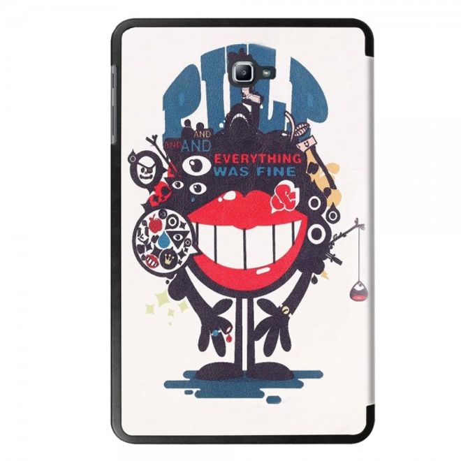 Samsung Galaxy Tab A 10.1 (2016) Leder Smart Case Hülle mit gruseligem Monster