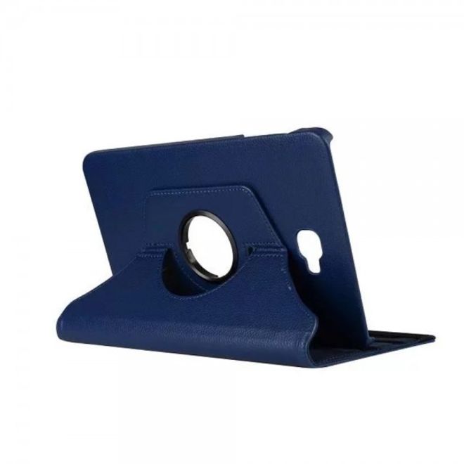 Samsung Galaxy Tab A 10.1 (2016) Rotierbare Leder Case Hülle mit Litchitextur und Standfunktion - dunkelblau