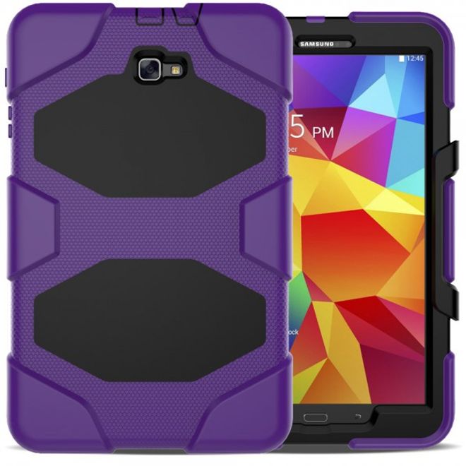 Samsung Galaxy Tab A 10.1 (2016) Robuste Hart Plastik Case Hülle mit Kickstand - purpur