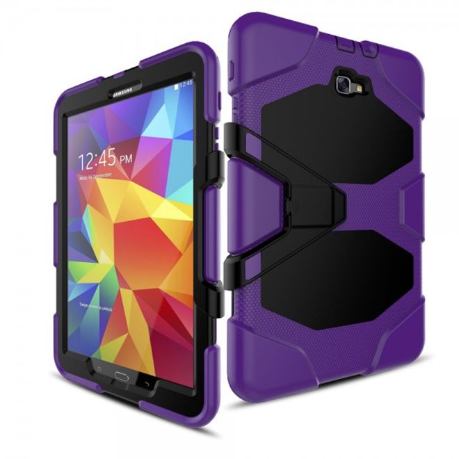 Samsung Galaxy Tab A 10.1 (2016) Robuste Hart Plastik Case Hülle mit Kickstand - purpur