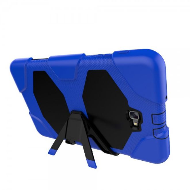 Samsung Galaxy Tab A 10.1 (2016) Robuste Hart Plastik Case Hülle mit Kickstand - blau
