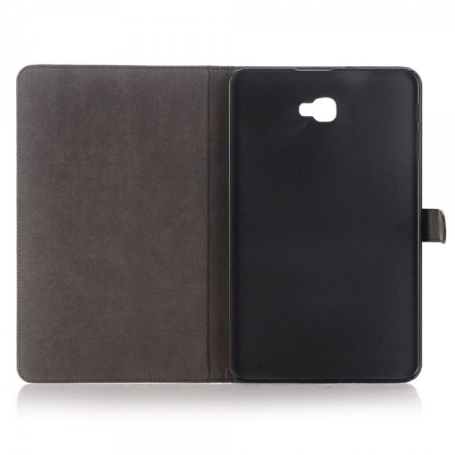 Samsung Galaxy Tab A 10.1 (2016) Schicke Leder Flip Cover Tablet Hülle mit Standfunktion - schwarz