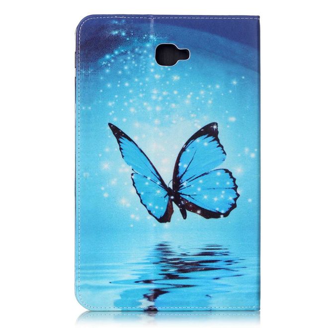 Samsung Galaxy Tab A 10.1 (2016) Tablet Hülle - Case aus Leder - wunderschöner, blauer Schmetterling