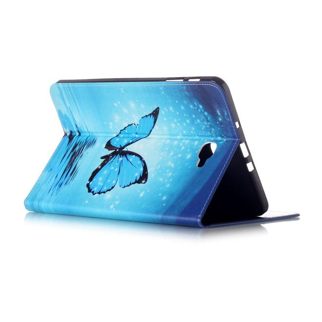 Samsung Galaxy Tab A 10.1 (2016) Tablet Hülle - Case aus Leder - wunderschöner, blauer Schmetterling