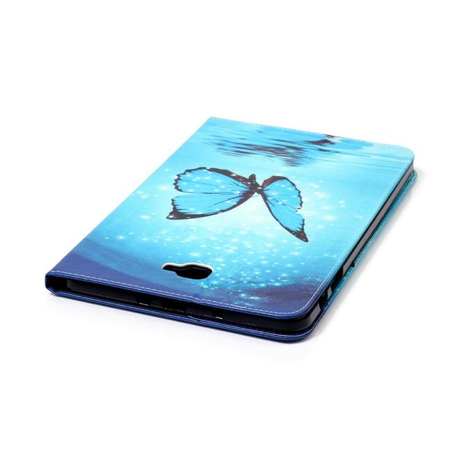 Samsung Galaxy Tab A 10.1 (2016) Tablet Hülle - Case aus Leder - wunderschöner, blauer Schmetterling
