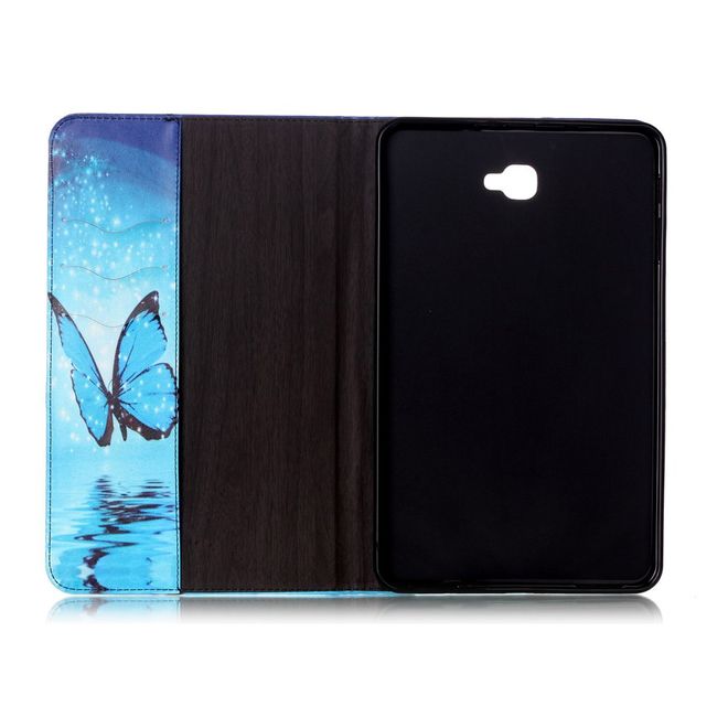Samsung Galaxy Tab A 10.1 (2016) Tablet Hülle - Case aus Leder - wunderschöner, blauer Schmetterling